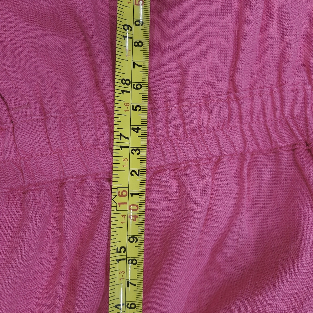 G by Giuliana~Women Hot Pink Linen Wide Leg Pant Jumpsuit~Barbiecore~Preppy~XS - Picture 8 of 9